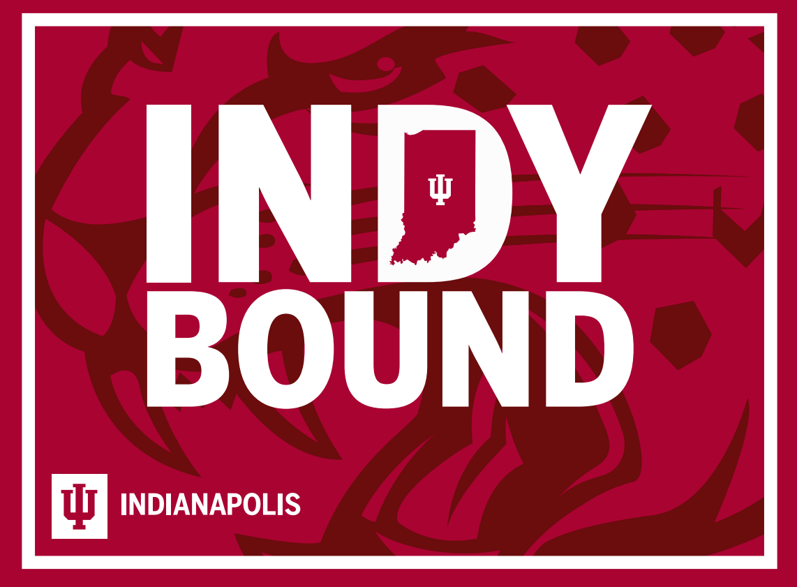 Image of the yard sign with the title "Indy Bound"